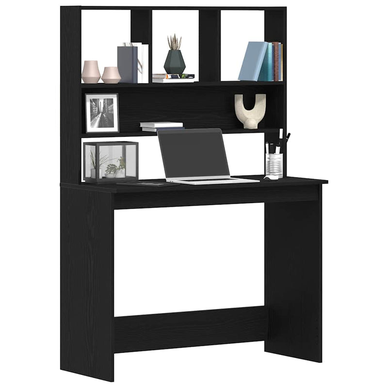 Bureau Met Schappen 102X45X148 Cm Bewerkt Hout Kleur