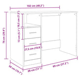 Bureau Met Lades 102X50X76 Cm Bewerkt Hout Kleur