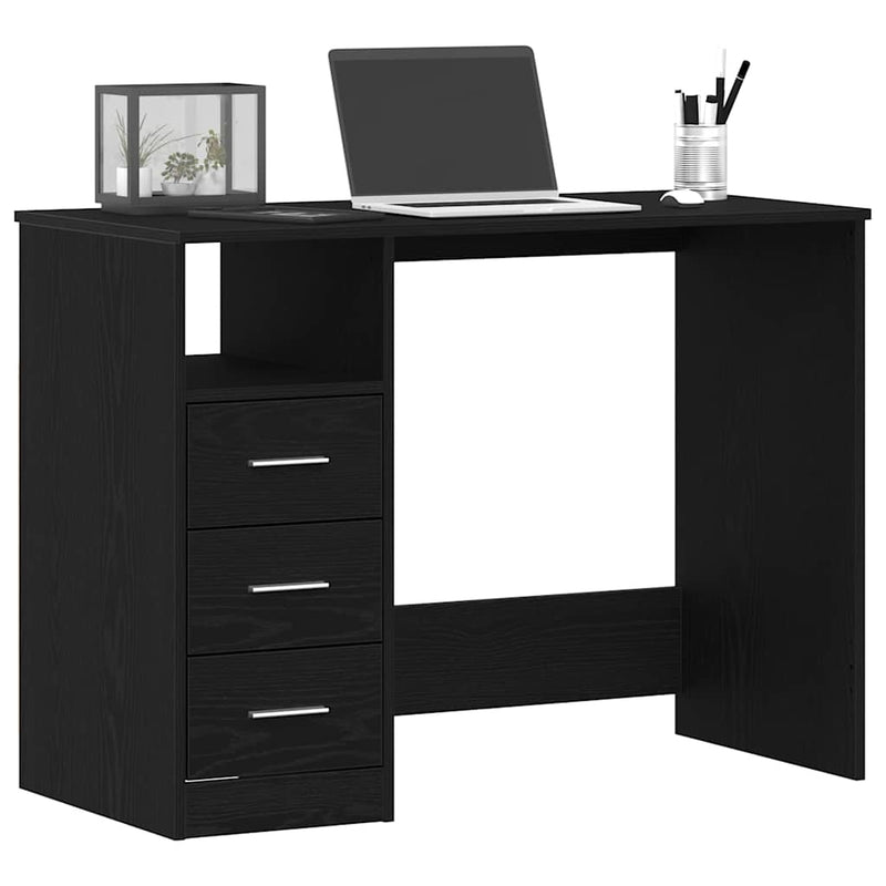 Bureau Met Lades 102X50X76 Cm Bewerkt Hout Kleur