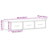 Wandkast 88X26X18,5 Cm Spaanplaat Kleurig