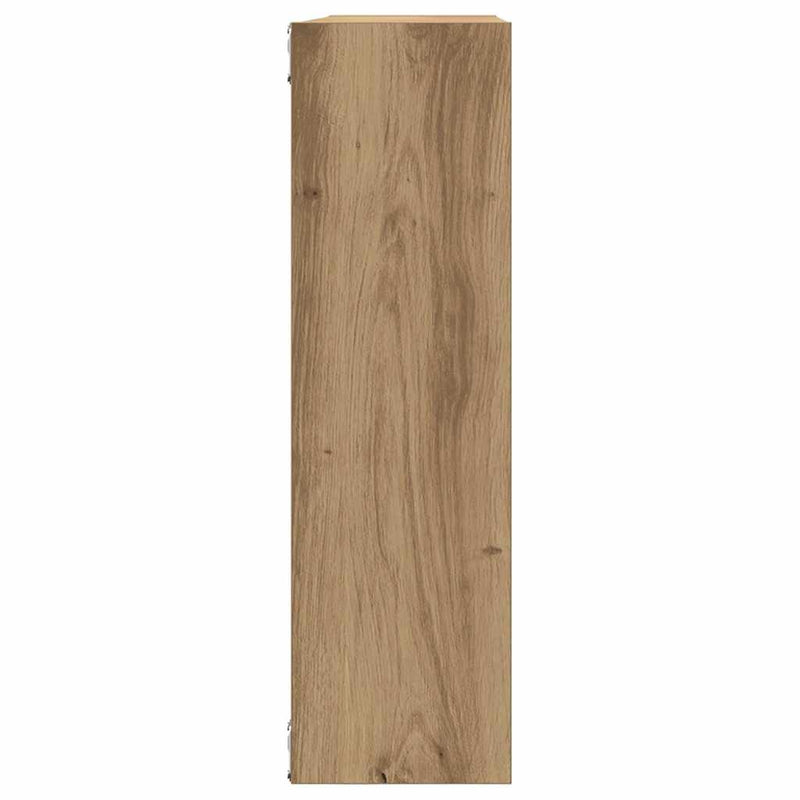 Wandschap 75X16X55 Cm Bewerkt Hout Artisanaal Eikenkleur