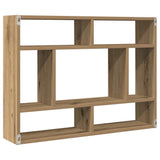 Wandschap 75X16X55 Cm Bewerkt Hout Artisanaal Eikenkleur