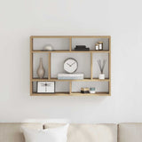 Wandschap 75X16X55 Cm Bewerkt Hout Artisanaal Eikenkleur