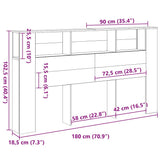 Hoofdeinde Kas 180 X 18,5 X 102,5 Cm Bewerkt Hout
