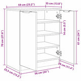 Schoenenkast Met Plank Met Opslag 59 X 35 X 70 Cm Bewerkt Hout