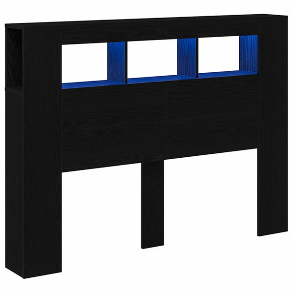 Led Hoofdbord 140 X 18,5 X 103,5 Cm Bewerkt Hout