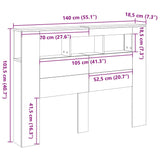Led Hoofdbord 140 X 18,5 X 103,5 Cm Bewerkt Hout