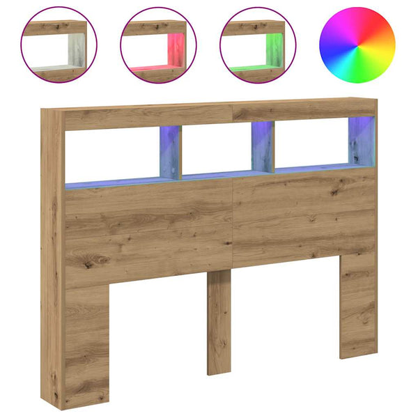 Hoofdbordkast Met Led Artisan Eikenkleurig