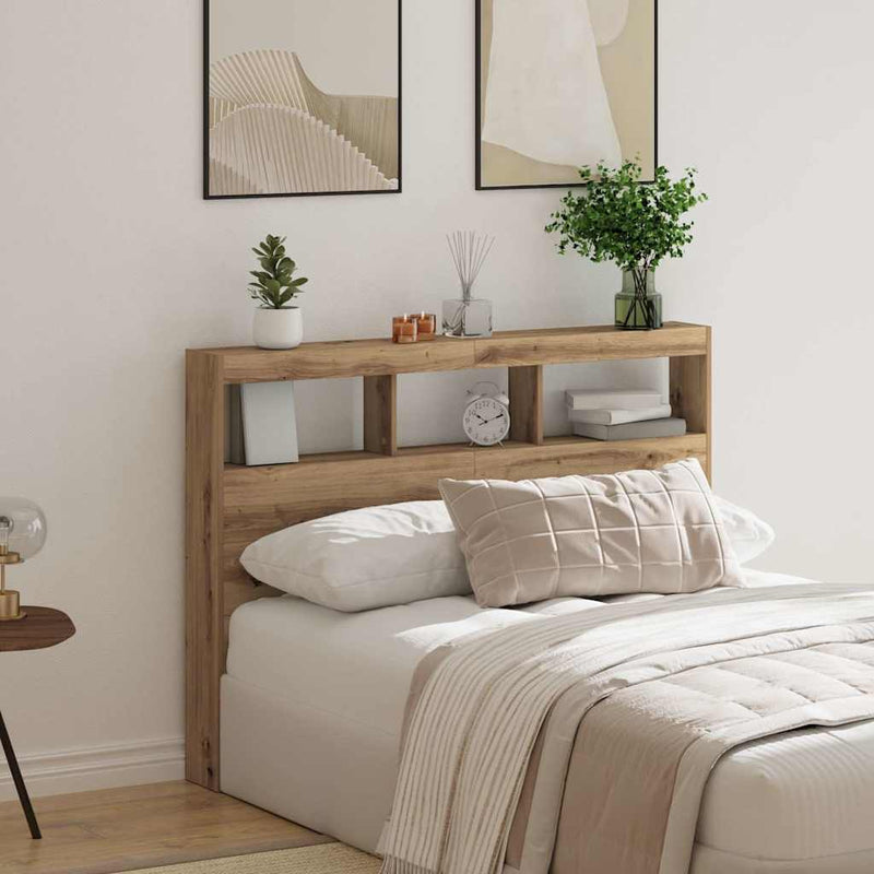 Hoofdbordkast Met Led Artisan Eikenkleurig
