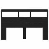 Hoofdbordkast Met Led Eikenkleurig Zwart