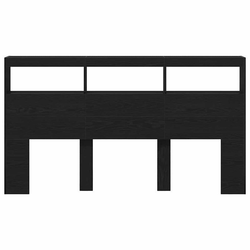 Hoofdbordkast Met Led Eikenkleurig Zwart