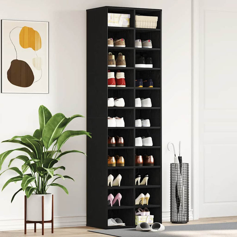 Schoenenkast 54X34X183 Cm Spaanplaat Ambachtelijk Eikenkleurig