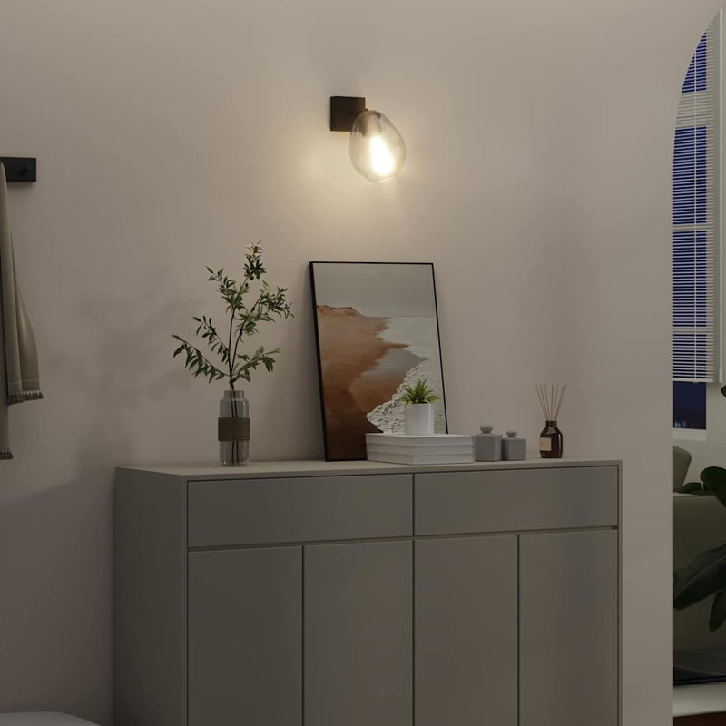 Plafondspot Zwart 13 X 13 X 26 Cm Glas En Metaal