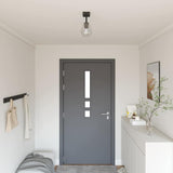 Plafondspot Zwart 13 X 13 X 26 Cm Glas En Metaal