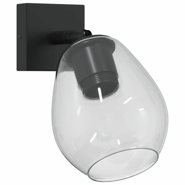 Plafondspot Zwart 13 X 13 X 26 Cm Glas En Metaal