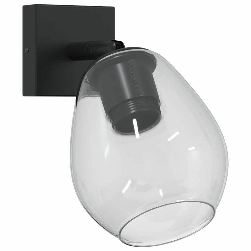 Plafondspot Zwart 13 X 13 X 26 Cm Glas En Metaal