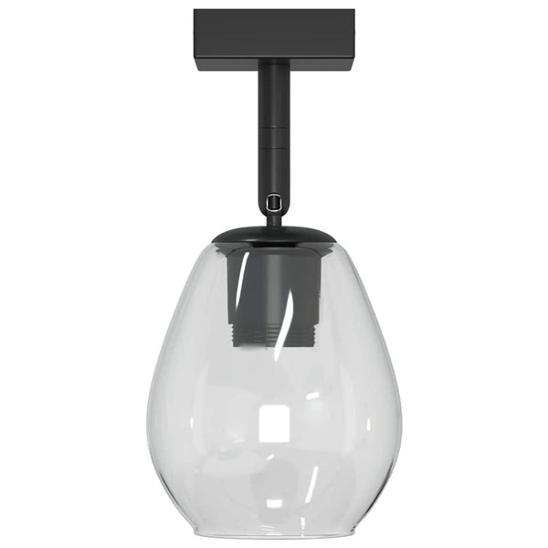 Plafondspot Zwart 13 X 13 X 26 Cm Glas En Metaal