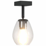 Plafondspot Zwart 13 X 13 X 26 Cm Glas En Metaal
