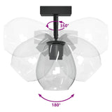 Plafondspot Zwart 13 X 13 X 26 Cm Glas En Metaal