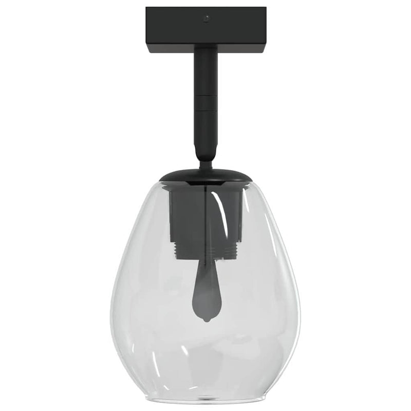 Plafondspot Zwart 13 X 13 X 26 Cm Glas En Metaal