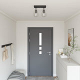 Plafondspot Zwart 13 X 13 X 26 Cm Glas En Metaal