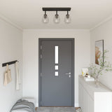 Plafondspot Zwart 13 X 13 X 26 Cm Glas En Metaal
