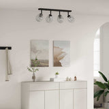 Plafondspot Zwart 13 X 13 X 26 Cm Glas En Metaal