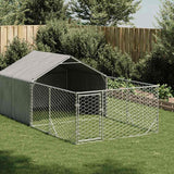 Hondenkennel Met Ren 5X2X1,5 M Gegalvaniseerd Staal