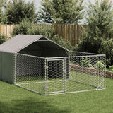 Hondenkennel Met Ren 5X2X1,5 M Gegalvaniseerd Staal