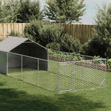 Hondenkennel Met Ren 5X2X1,5 M Gegalvaniseerd Staal