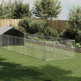 Hondenkennel Met Ren 5X2X1,5 M Gegalvaniseerd Staal