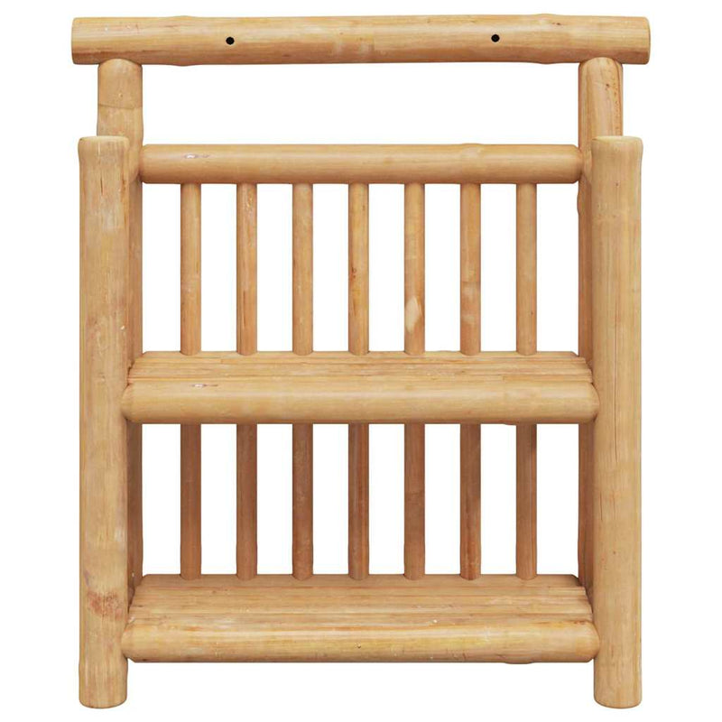 Wandplank Met Plank Met Opslag Bruin 40 X 13 X 44 Cm Bamboe