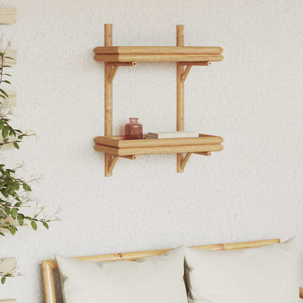 Wandplank Met Plank Wandgemonteerd Bruin 45 X 26 X 60 Cm Bamboe