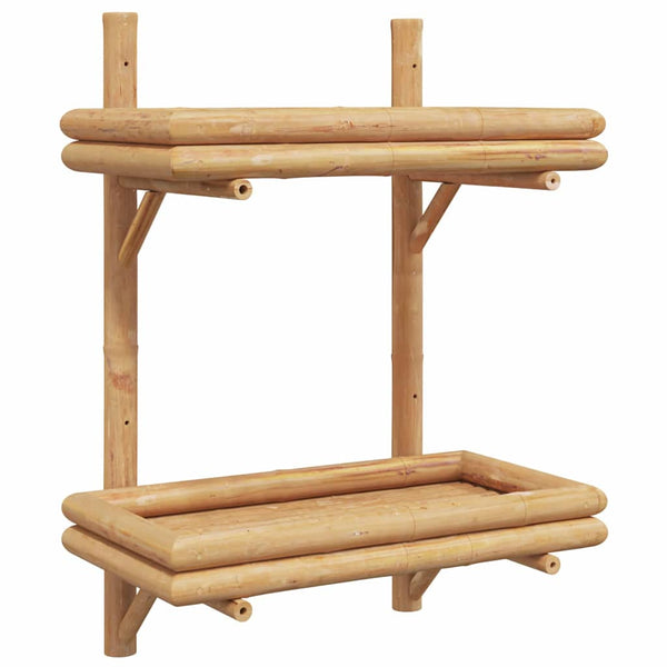 Wandplank Met Plank Wandgemonteerd Bruin 45 X 26 X 60 Cm Bamboe