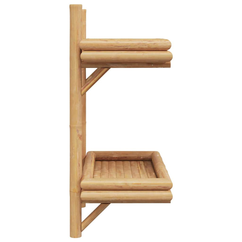 Wandplank Met Plank Wandgemonteerd Bruin 45 X 26 X 60 Cm Bamboe