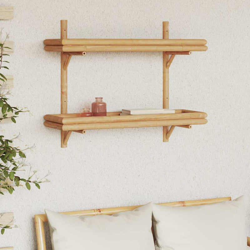 Wandplank Met Plank Wandgemonteerd Bruin 45 X 26 X 60 Cm Bamboe