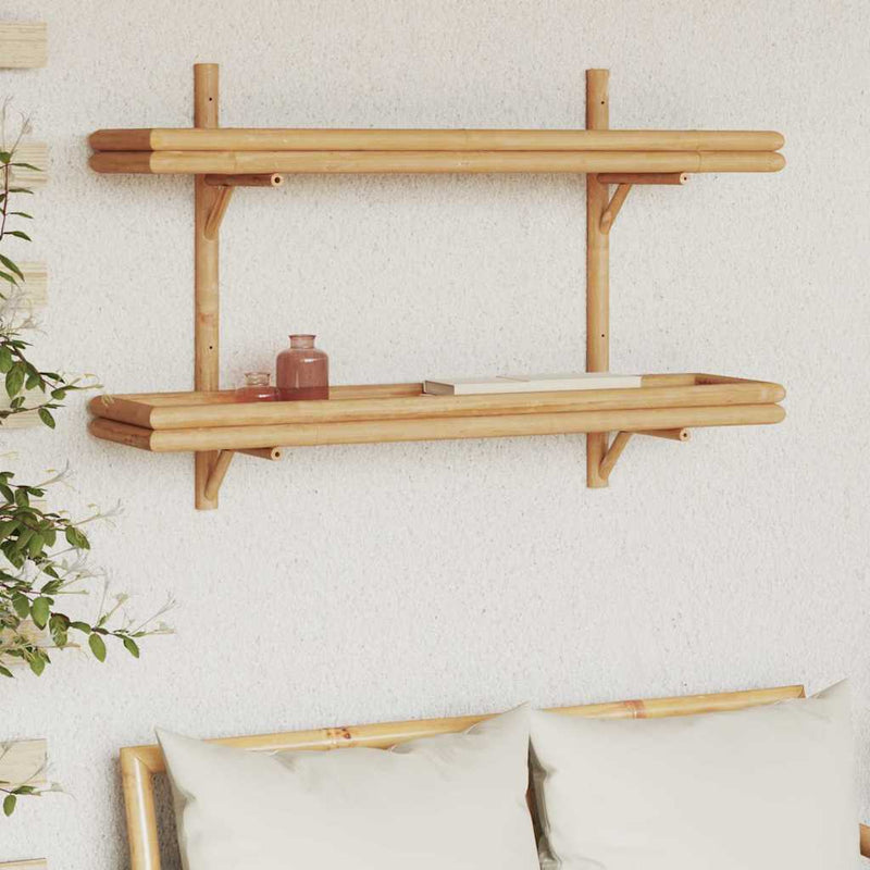 Wandplank Met Plank Wandgemonteerd Bruin 45 X 26 X 60 Cm Bamboe