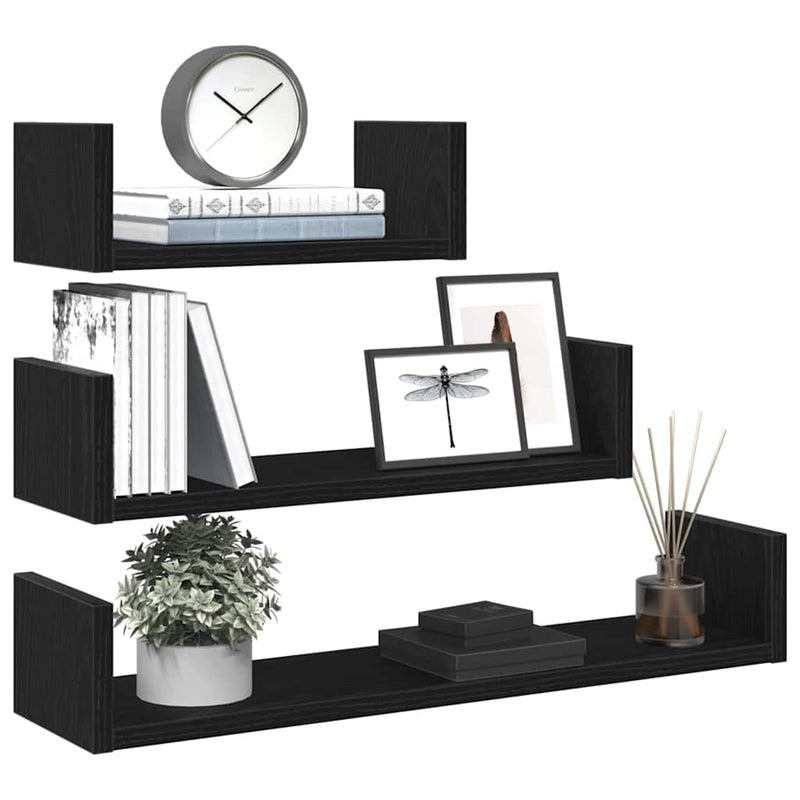 Wandschappen Bewerkt Hout Zwart Eiken