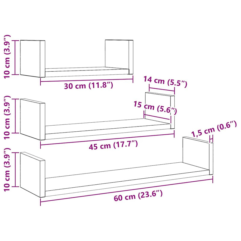 Wandschappen Bewerkt Hout Zwart Eiken