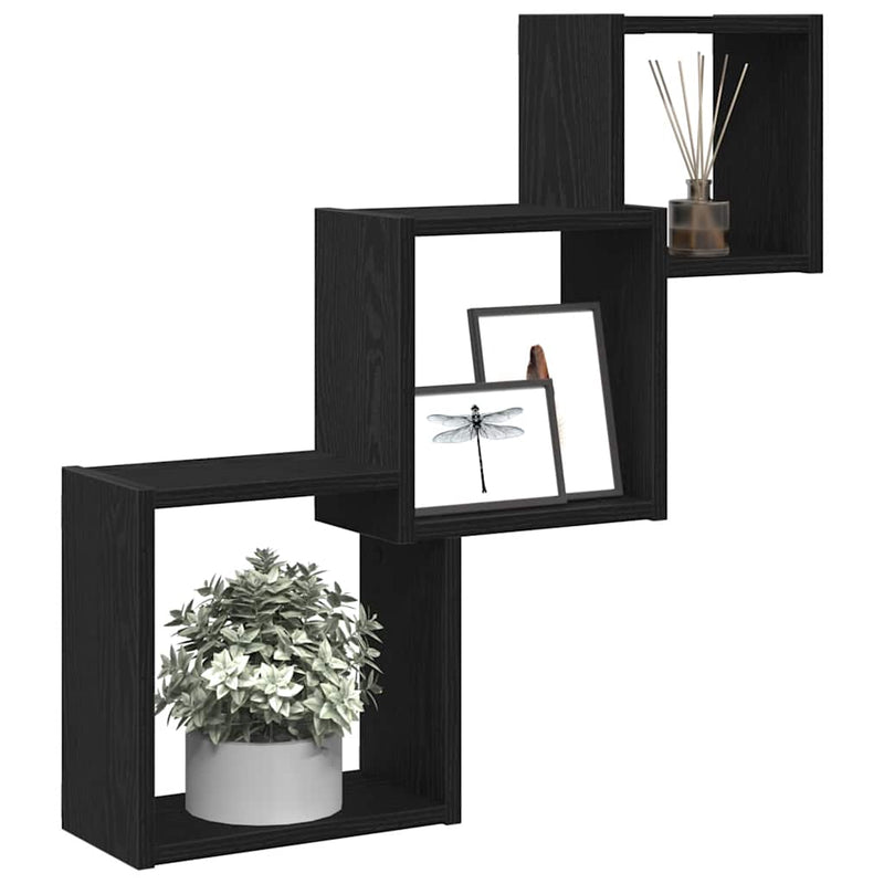 Wandplanken Kubus 68X15X68Cm Bewerkt Hout Kleur