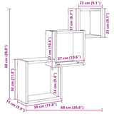 Wandplanken Kubus 68X15X68Cm Bewerkt Hout Kleur
