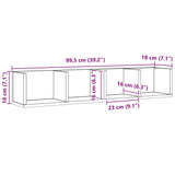 Wandplank Met Plank 100 X 18 X 18 Cm Bewerkt Hout