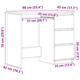 Bureau 90X45X76 Cm Spaanplaat Kleurig
