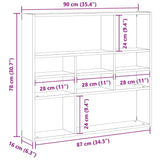 Wandschap 90X16X78 Cm Bewerkt Hout Kleur