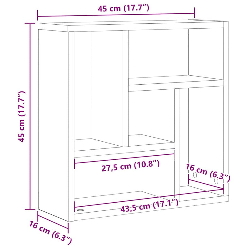 Wandplank 45X16X45 Cm Spaanplaat Kleurig