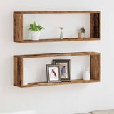 Wandschappen 2 St 80X15X26 Cm Bewerkt Hout Kleurig
