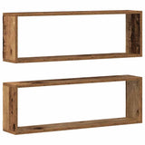 Wandschappen 2 St 80X15X26 Cm Bewerkt Hout Kleurig