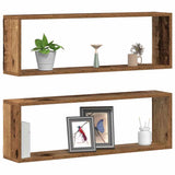 Wandschappen 2 St 80X15X26 Cm Bewerkt Hout Kleurig