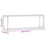 Wandschappen 2 St 80X15X26 Cm Bewerkt Hout Kleurig