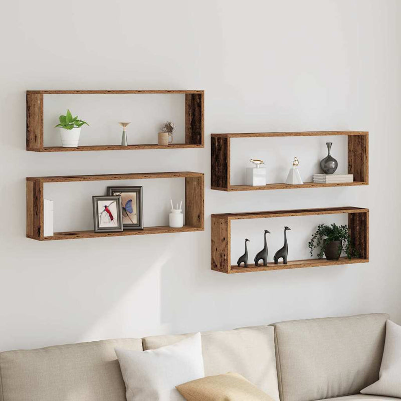 Wandschappen 2 St 80X15X26 Cm Bewerkt Hout Kleurig